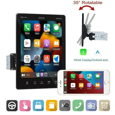 Onemayship 9.5" Car Radio Carplay & Android Auto Car Stereo Touch Screen Single 1 Din