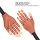 thumbnail image 5 of Mano de práctica para uñas acrílicas con puntas de uñas, las uñas no se caerán fácilmente, manos flexibles para practicar uñas, manos falsas para practicar uñas postizas, marrón, 5 of 5