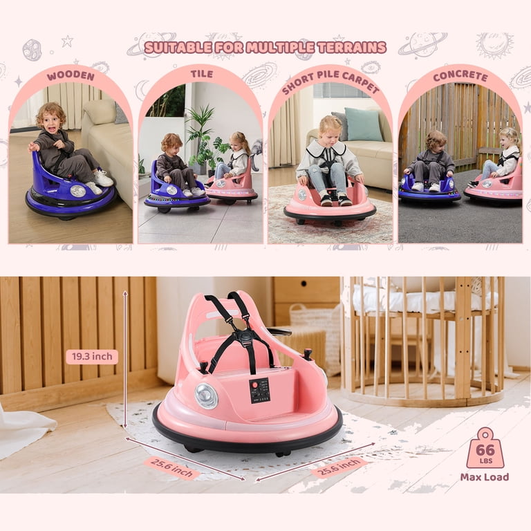 Bobiber Electric Bumper Car for Toddlers, 360° Spin Ride On Car