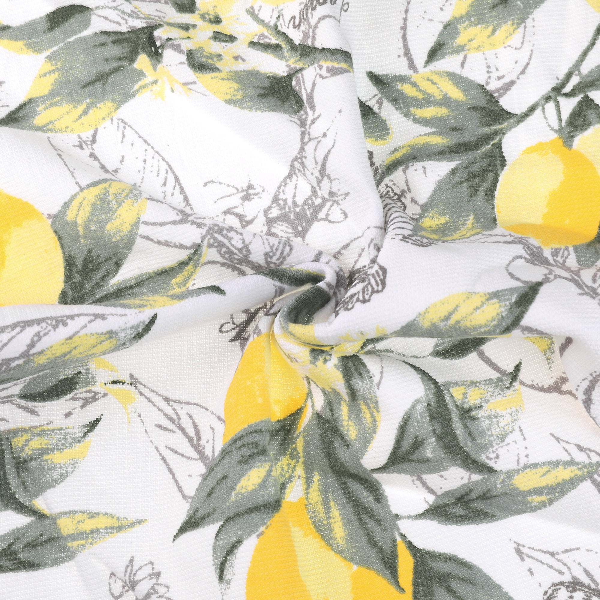 Unique Bargains Cotton Thick Large Animal and Floral Printed Kitchen Towels 18"x28" Lemon