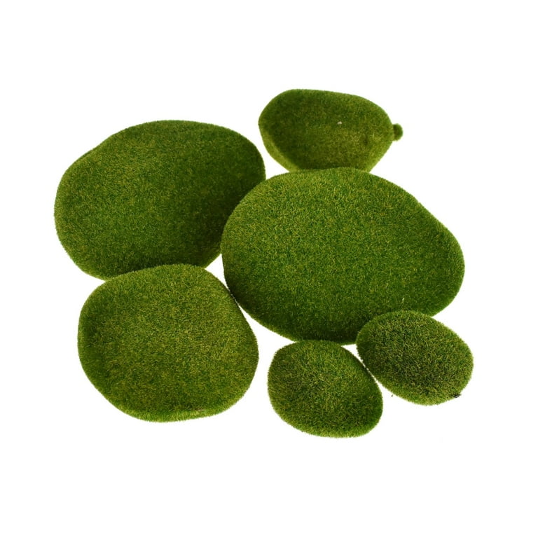 36PCS 5 Size Rocks Decorative Green Moss Balls Moss Decor f