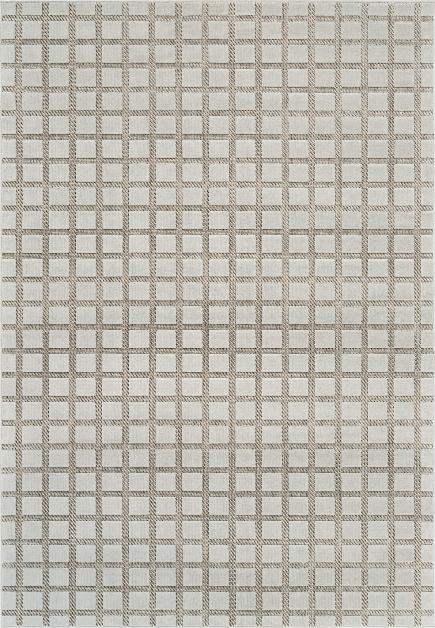 Rug Branch Maise Checkered Indoor Outdoor Area Rug, Beige Cream, Modern - Entryway, Hallway, Bathroom, and Kitchen