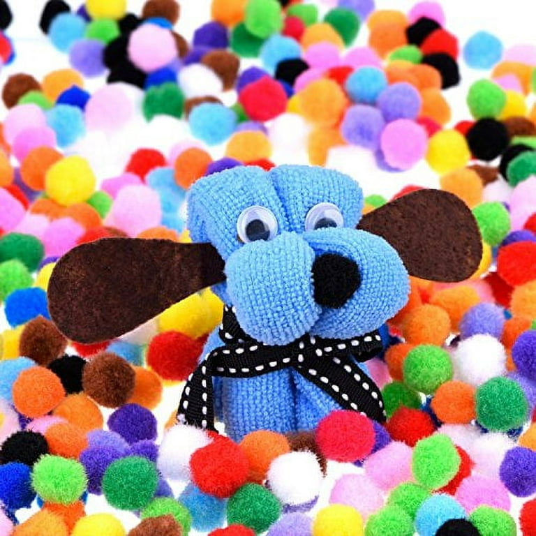 Mini Pom Pom Assorted Pompoms for Craft Fuzzy Pompom Balls for Children DIY  Supplies Creative Crafts Decorations (500 PCS, 0.6 INCH)