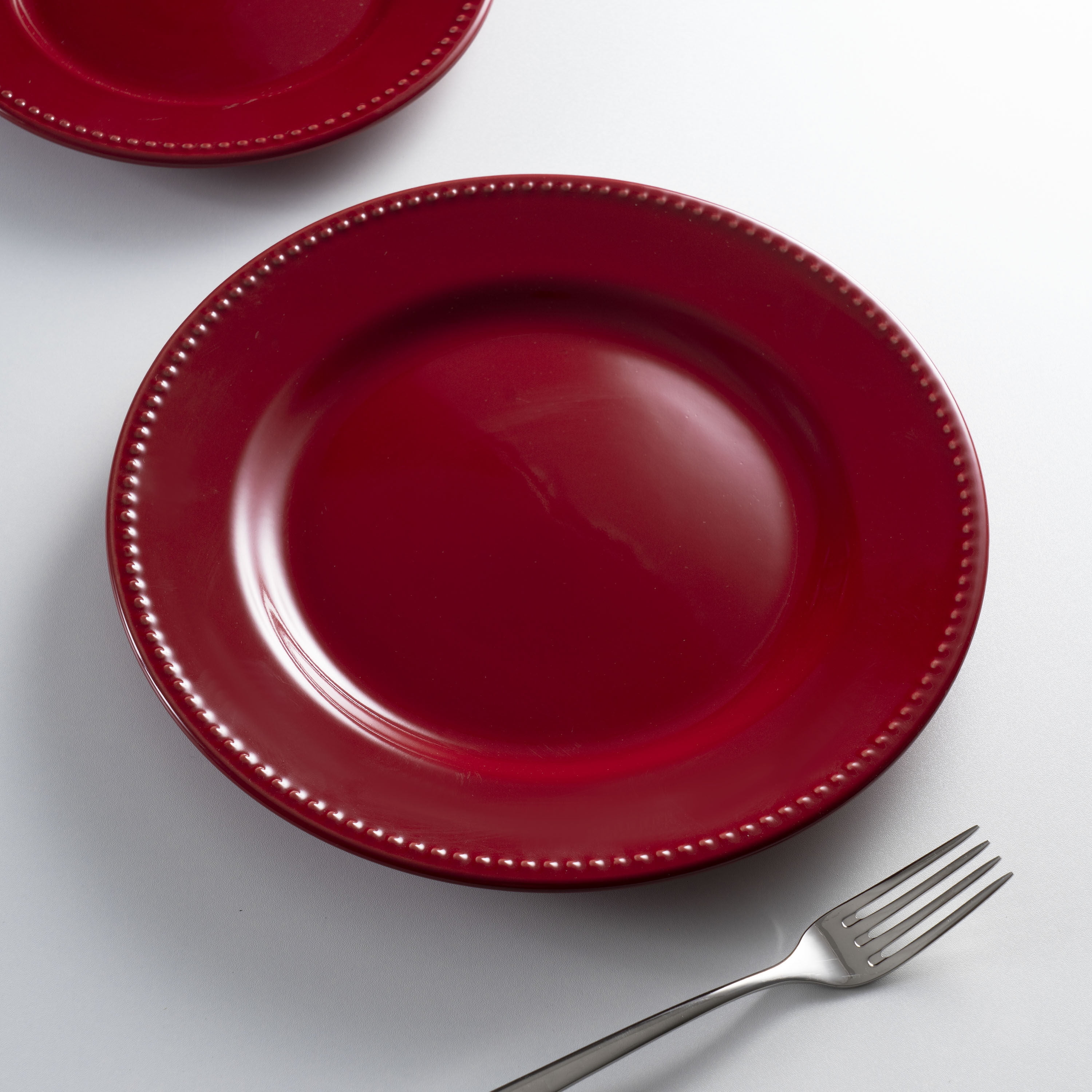 Mainstays Stonerware Brynn red 10.39 inch dinner plate