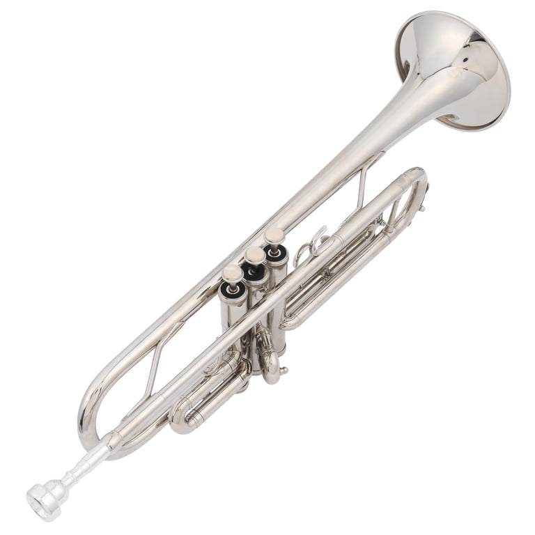 Zimtown B Flat Silver Bb Trumpet for Concert Band with Case and