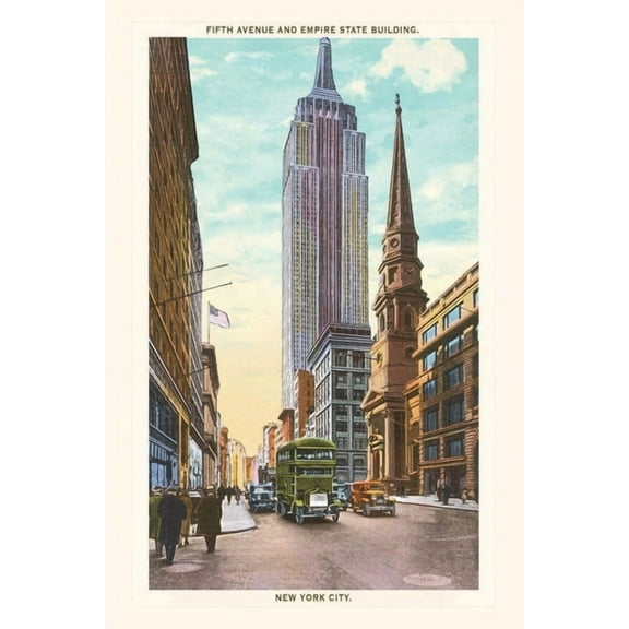 Pocket Sized - Found Image Press Journals: Vintage Journal Fifth Avenue, Empire State Building, New York City (Paperback)