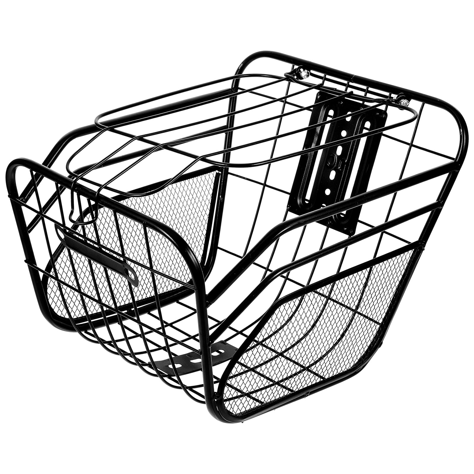 RENACLIPY Black Metal Bike Front Basket, Scratch-Resistant with Pre-Drilled Holes for Quick and Easy Installation