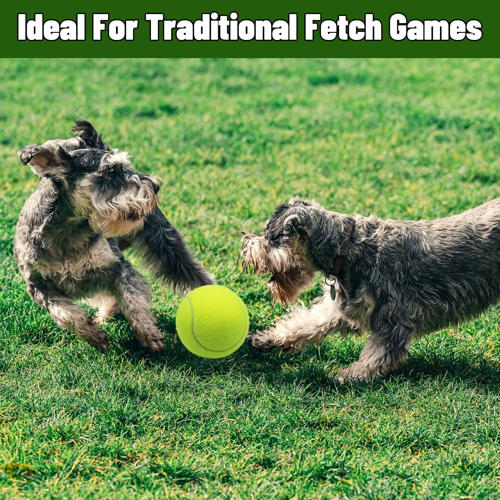 Magicorange 6 Pack Tennis Balls for Dogs, 4 inch Oversize Giant Pet Interactive Playing Balls, Chew Toy for Outdoor / Indoor Sports