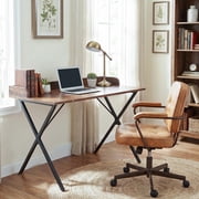 Computer Laptop Writing Desk Table - Metal Frame in Vintage Nutmeg Brown Finish 48" Wide