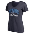 thumbnail image 2 of Women's Navy Tennessee Titans Victory Script V-Neck T-Shirt, 2 of 3