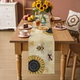 thumbnail image 3 of Table Runner - 72 Inch Long, Farmhouse Sunflowers Kitchen Dining Table Runner Dresser Scarves, Vintage Bees Airplane Country Floral Farmhouse Decor for Coffee Tables Wedding Party Banquet, 3 of 8