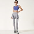 thumbnail image 2 of Women's High Waist Leggings with Attached Flowy Skirt Overlay for Active and Casual Wear - X Large, Gray, 2 of 7