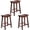 Walnut, variant on PJ Wood 24 Inch High Easy to Maintain Single A Frame Classic Bar Stool Saddle-seat with Built in Bars as Footrests, Natural Wood