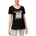 thumbnail image 1 of Hybrid Womens USA Minions Graphic T-Shirt, Negro, X-Small Hybrid Camiseta gráfica, 1 of 2