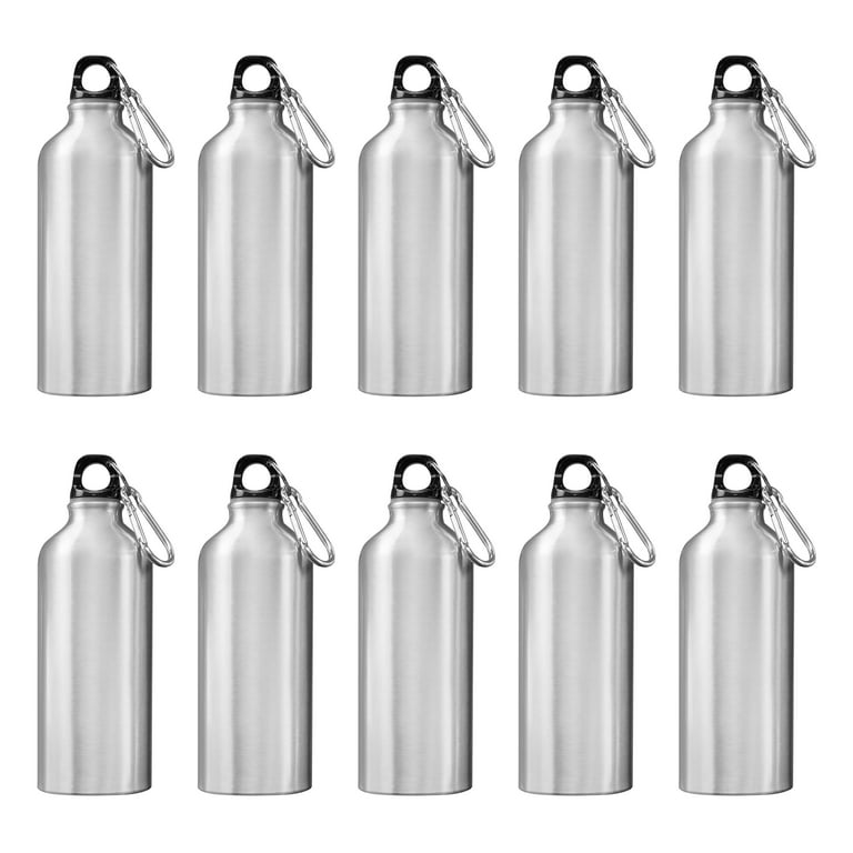 Water Bottles with Carabiner 20 oz. Set of 10, Bulk Pack