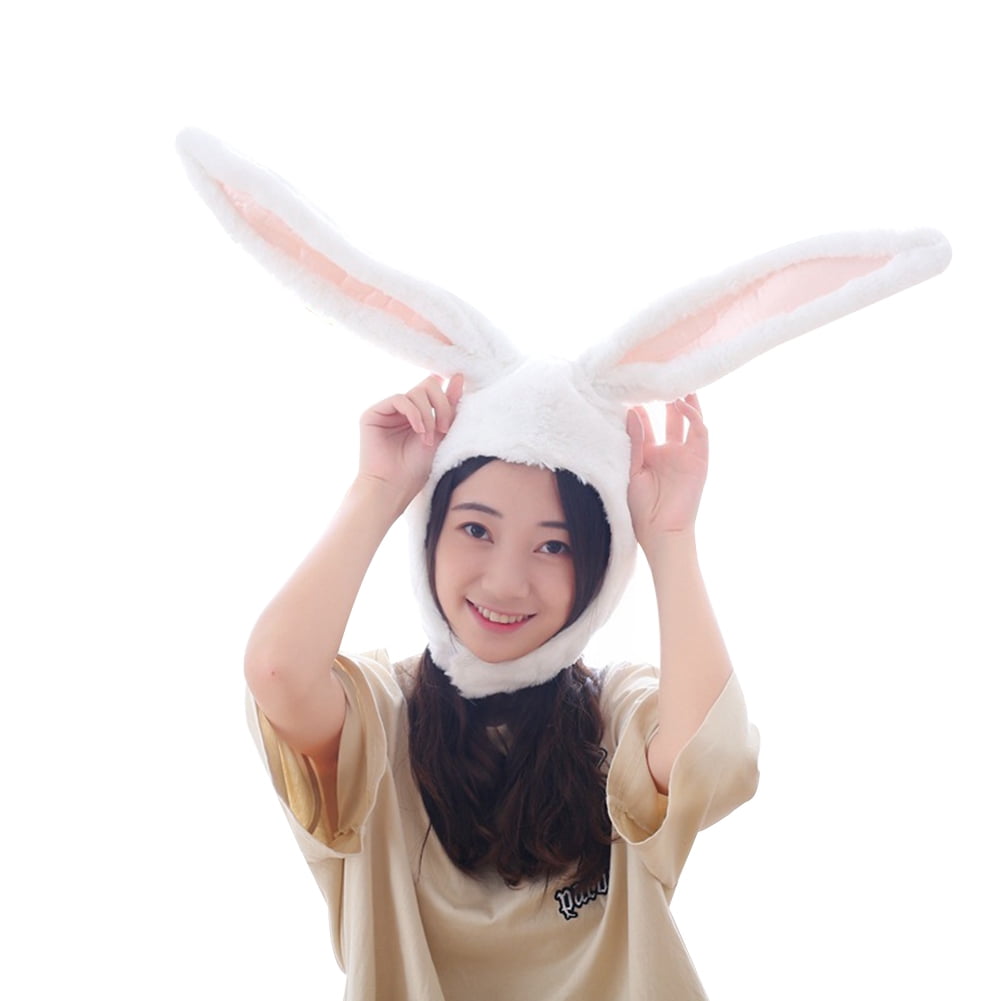 Cute Girls Hat Plush Rabbit Bunny Ears Hat Earflap Cap Head Warmer Photo Supplie 