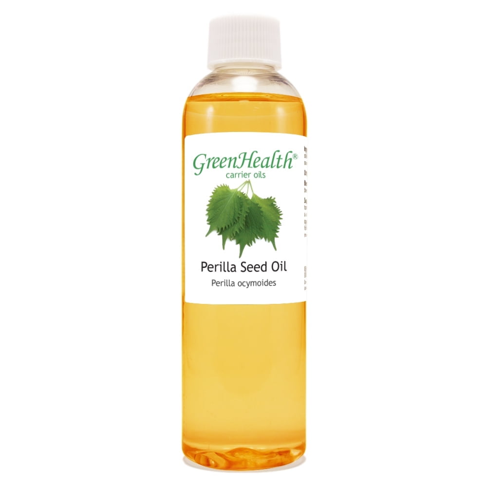 GreenHealth Perilla Seed Carrier Oil, 100% Pure & Natural, Cold Pressed & Refined, Clear Plastic Bottle with Cap, 4 fl oz