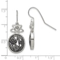thumbnail image 2 of Silver-tone Shepherd hook Clear and Black Crystal Long Drop Dangle Earrings 35x14mm Wide Dangle Earring for Women, 2 of 2
