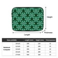 thumbnail image 4 of LNWH Green Floral Motif Tribal Pattern Laptop Sleeve, Notebook Computer Pocket Tablet Briefcase Carrying Bag, 12 inch Laptop Case, 4 of 8