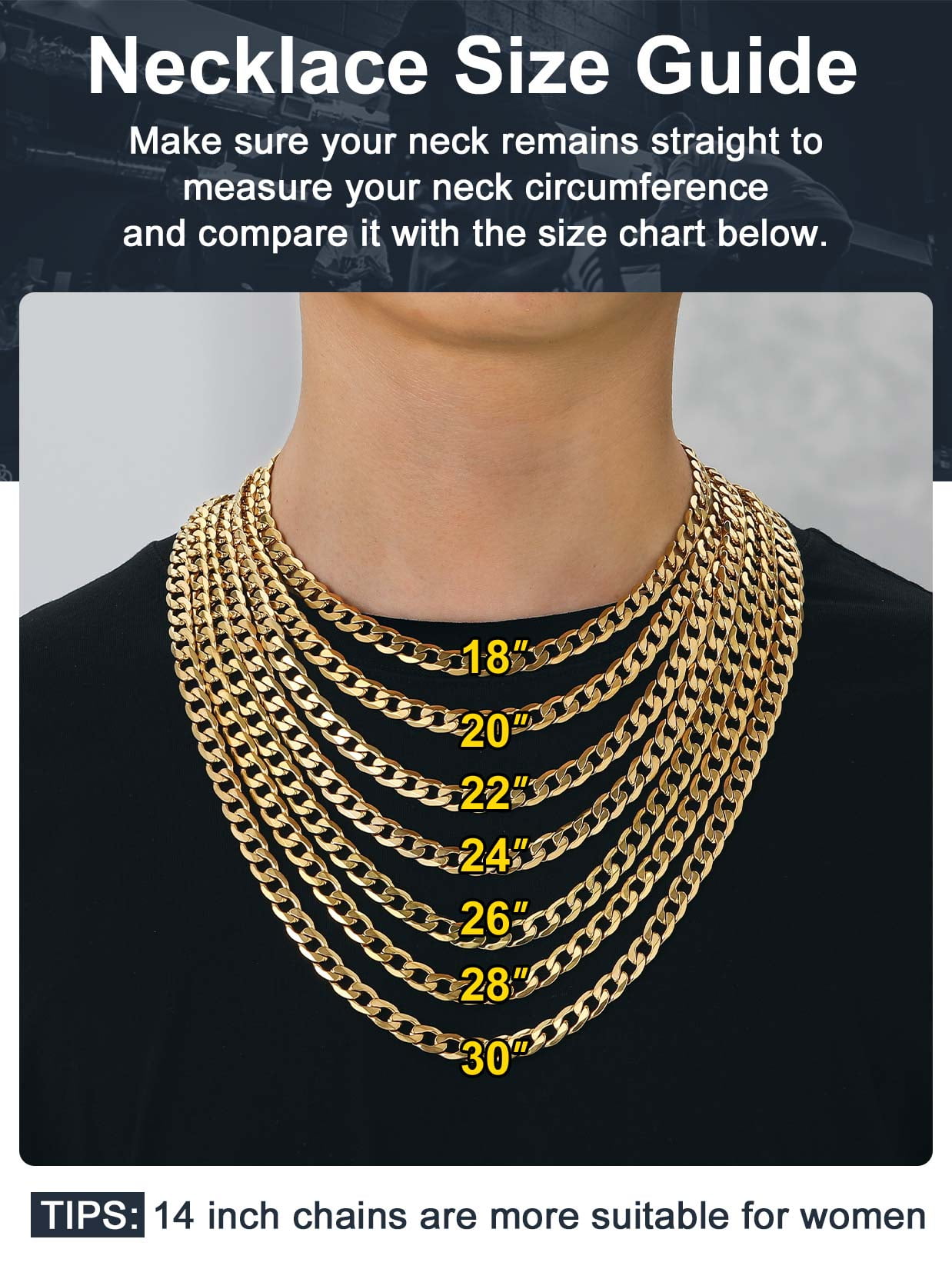 Chart Gold Chain Length Measurement Men&#039;s Chain Length Chart Cm Men Necklace Measuring A Necklace