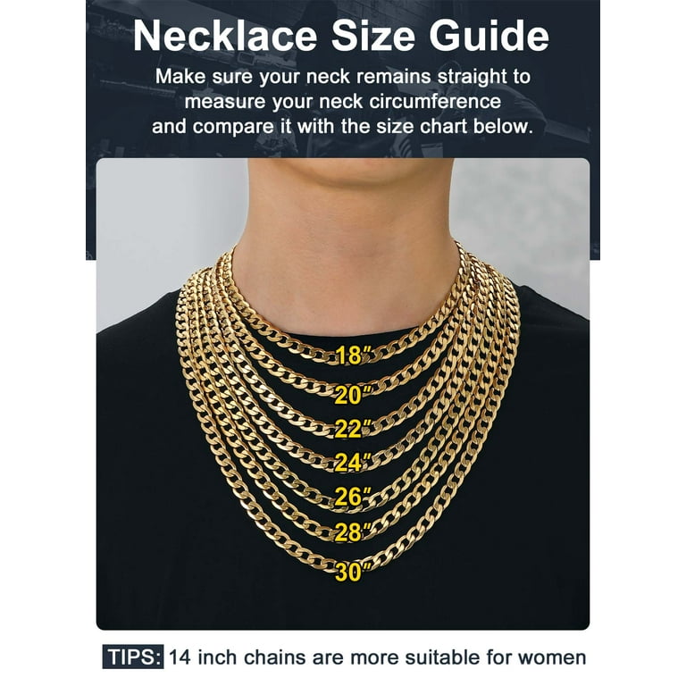 Size Chart Mens Chain Necklace Length Necklace Size Chart Mens