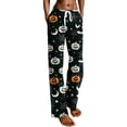 thumbnail image 6 of Satingcolo Halloween Pajama Pants Women Cute Funny Print Pajamas Casual Elastic Waist Palazzo Pants Fall Pajamas, 6 of 6