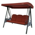 thumbnail image 3 of Kozyard Herbert 3 Seat Outdoor Deluxe Steel Porch Swing with Comfortable Cushion (Terracotta), 3 of 7