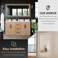 thumbnail image 6 of Cicero 60" Wood Vanity in Light Brown with White Composite Stone Top with Mirror, 6 of 13