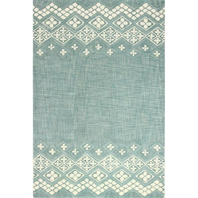 Bashian R120-TE-5X7.6-CL150 5 Pi x 7 Pi 6 Po Venezia Transitionnel 100 % Laine à la Main Touffeté Rectangle Zone Tapis&44; Sarcelle