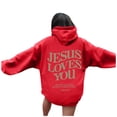 thumbnail image 1 of MIASHUI Womens Oversized Hoodies Sweatshirts Long Sleeve Pullover Outfits,Red,XXXL, 1 of 5