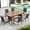 Beige, variant on Alpha Joy 7-Piece Outdoor Patio Dining Set Wicker Rattan Chairs and Acacia Wood Table Set for 6 Person, Beige