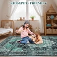 thumbnail image 6 of Vintage 2x6 Washable Runner Rug – Non-Slip Non-Shedding Foldable Distressed Traditional Carpet for Kitchen Bedroom Entryway Bathroom Green., 6 of 8