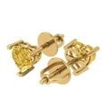 thumbnail image 2 of Clara Pucci 1 ct Brilliant Heart Cut Studs VVS1 Genuine Conflict free Yellow Zircon Solid 14K Yellow Gold Designer Everyday Earrings Screw back, 2 of 5