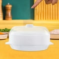 thumbnail image 1 of Vaporizador de calentamiento de microondas redondo para cocinar utensilios de cocina con tapa transparente rápida, recipiente de comida para pescado, , blanco de una blanco de una sola capa perfecl Vaporizador de microondas, 1 of 8