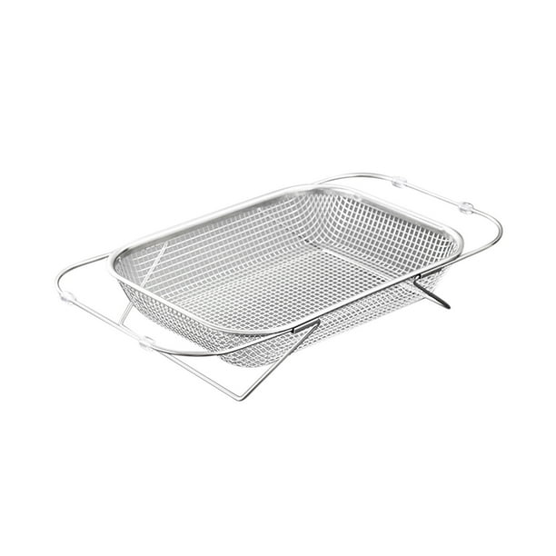 Cesta plegable de acero inoxidable para fregadero, lavabo retráctil para verduras | Escurridor de fregadero extensible para secar platos | Escurridor sobre el fregadero para tazas, platos y ollas |