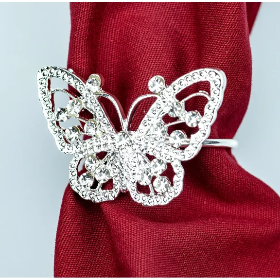 Butterfly Napkin Rings Sparkling Set Of 4 Napkin Holders Party Table Decors