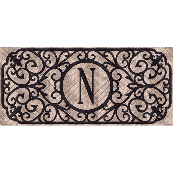 evergreen flag sassafras filigree monogram embossed switch mat insert