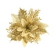 thumbnail image 4 of 10x simulación de flor de pascua Artificial, corona de flores navideñas, decoración navideña de flores artificiales para fiestas y vacaciones Dorado, 4 of 8