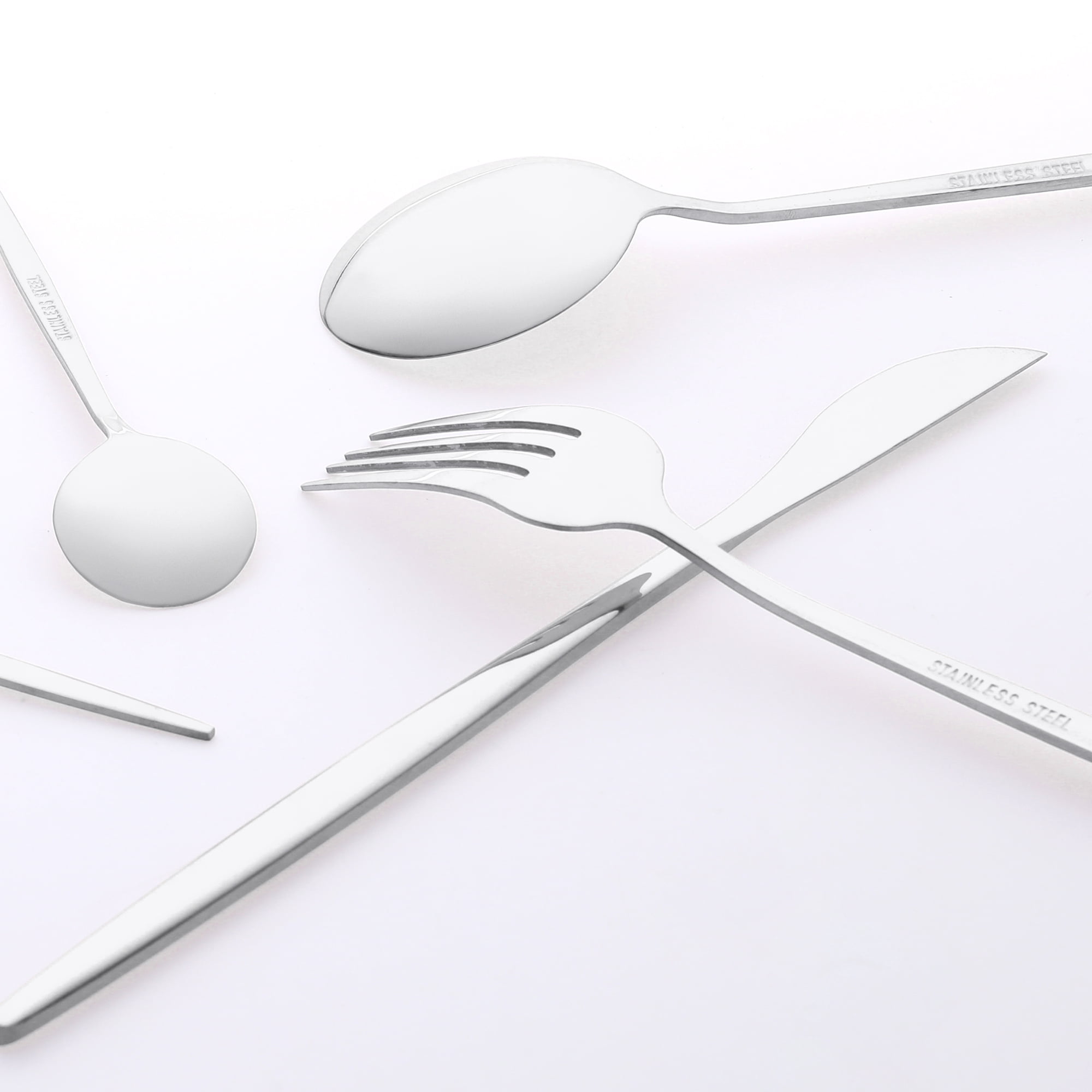 Unique Bargains Stainless Steel Flatware Set Silver 5 Pcs