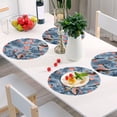 thumbnail image 6 of Ryvnso Birds and Christmas Candy Round Plate Mats Dining Table Placemat Set of 4 for Holiday Decoration, 6 of 7
