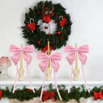 EWASWON 12 Pack Pink Flocked Velvet Gift Bows - Hand-Tied Christmas Ribbon for DIY Gift Wrapping, Holiday Decor & Craft Projects