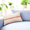 thumbnail image 6 of PILLOWPIA Linus Striped Cotton Pillow Cover, Persimmon, 12''x 20'', Decorative Throw Pillow Case, 6 of 8