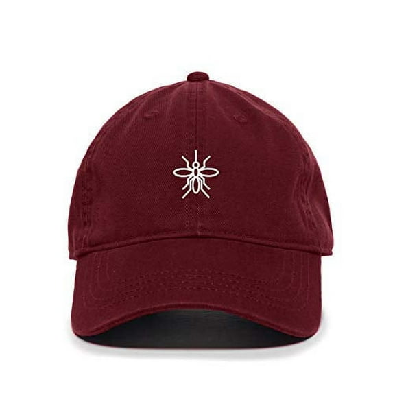 Tech Design Mosquito Baseball Cap Embroidered Cotton Adjustable Dad Hat Burgundy