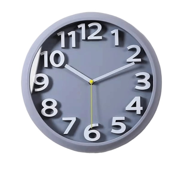 Reloj de pared silencioso de cuarzo for el hogar, sala de estar, reloj de pared redondo naranja simple, adecuado for sala de estar, estudio, oficina