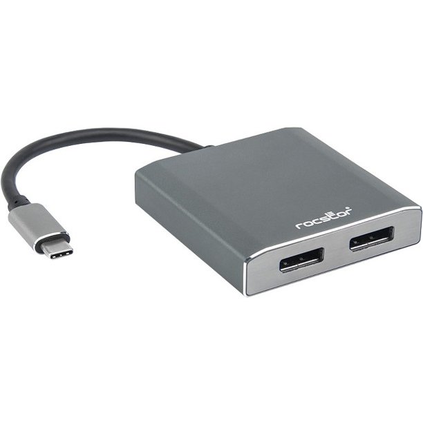 Rocstor Premium USBC to Dual DisplayPort Multi Monitor Adapter 4K 60Hz