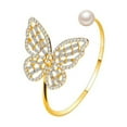 thumbnail image 4 of QQTDFG Women 925 Silver Gold Butterfly Bangle Cubic Zirconia Bracelet Wedding Jewelry-#Silver, 4 of 7