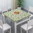 thumbnail image 3 of Green Cow Heart Pattern Square Fitted Tablecloth with Elastic Edge,Square Table Cover,Washable Elastic Table Cover for Home Kitchen Party Decor 34"x34", 3 of 6