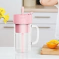 thumbnail image 1 of Licuadora de tamaño Personal, licuadora portátil, tazas exprimidoras de viaje multifuncionales, licuadora de fresco para pomelos, cocina, viaje e Rosa Soledad Exprimidor eléctrico, 1 of 10
