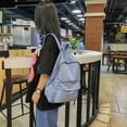 thumbnail image 4 of Preppy Style Students Backpack Women Solid Color Large Handbags (Black), 4 of 10