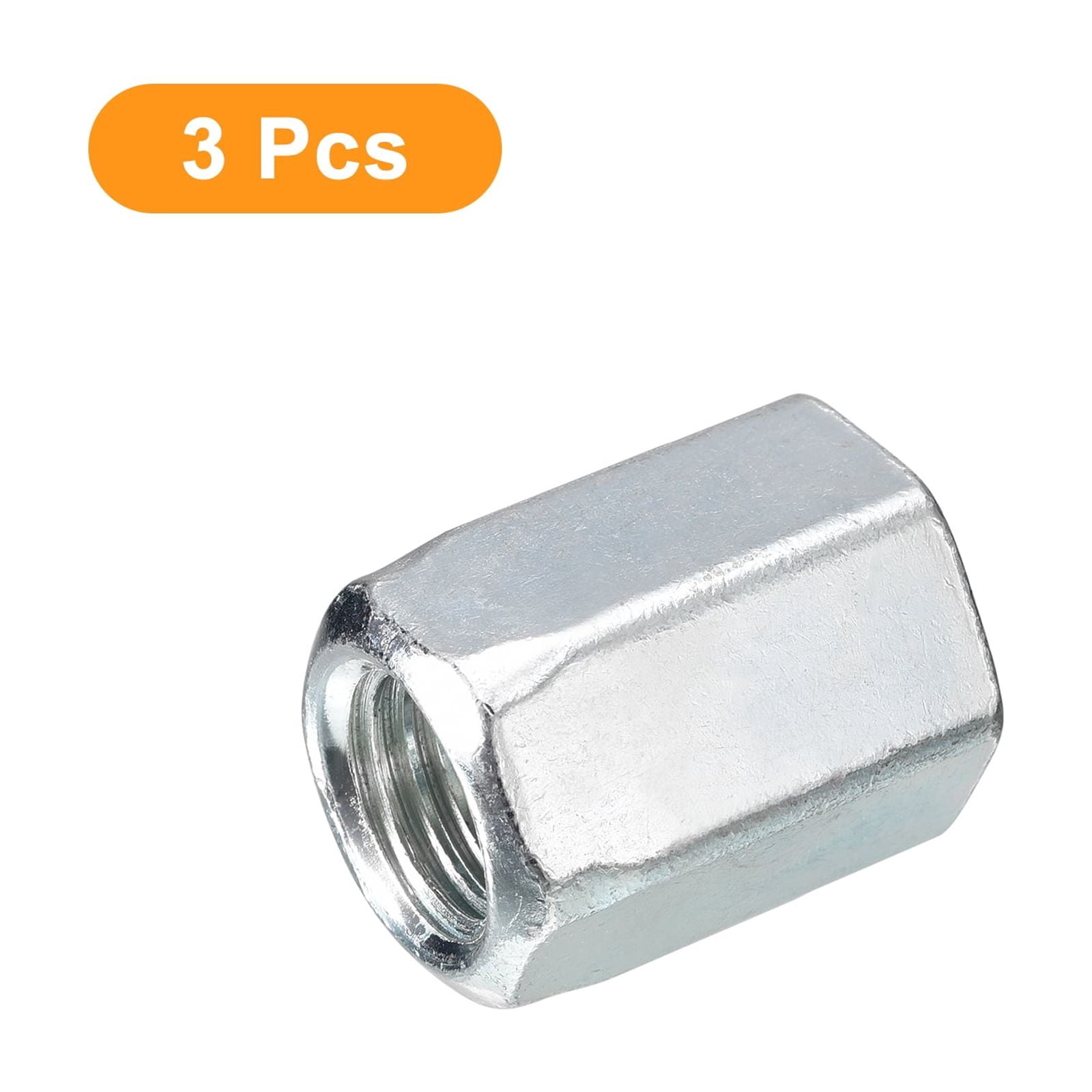 3pcs M20x30x40mm Coupling Nuts - Galvanized Carbon Steel Hex Threaded Rod Coupler for Furniture, Electronic, Industrial